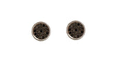 Charming Round Shape 925 Sterling Silver Earrings studded with Black CZ